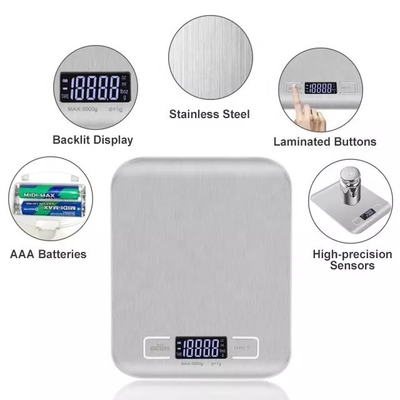Échelle mince électronique de Digital de nourriture de l'échelle 5Kg 11Lb de cuisine d'acier inoxydable